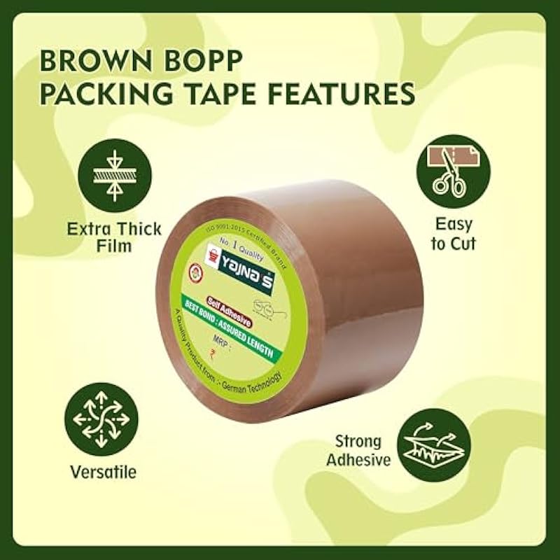 

Yajnas 72Mm X 200 Meters, 3 Inch, Pack Of 3, Brown Bopp Self-Adhesive High-Strength Packing Tape Rolls | E-Commerce Pack 3 Inch / 200 Meters коричневый