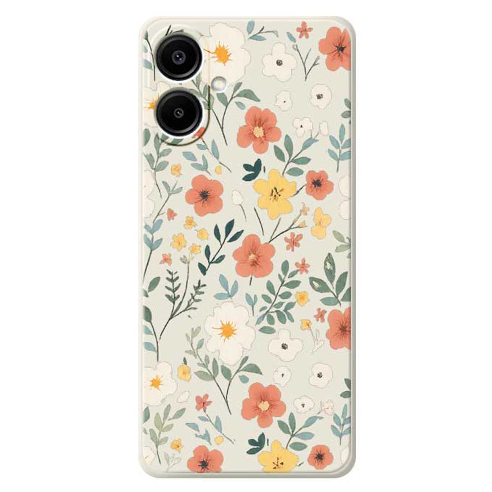For Samsung Galaxy A07 4G Case Flower Garden Pattern Printing Straight Edge TPU Phone Back Cover