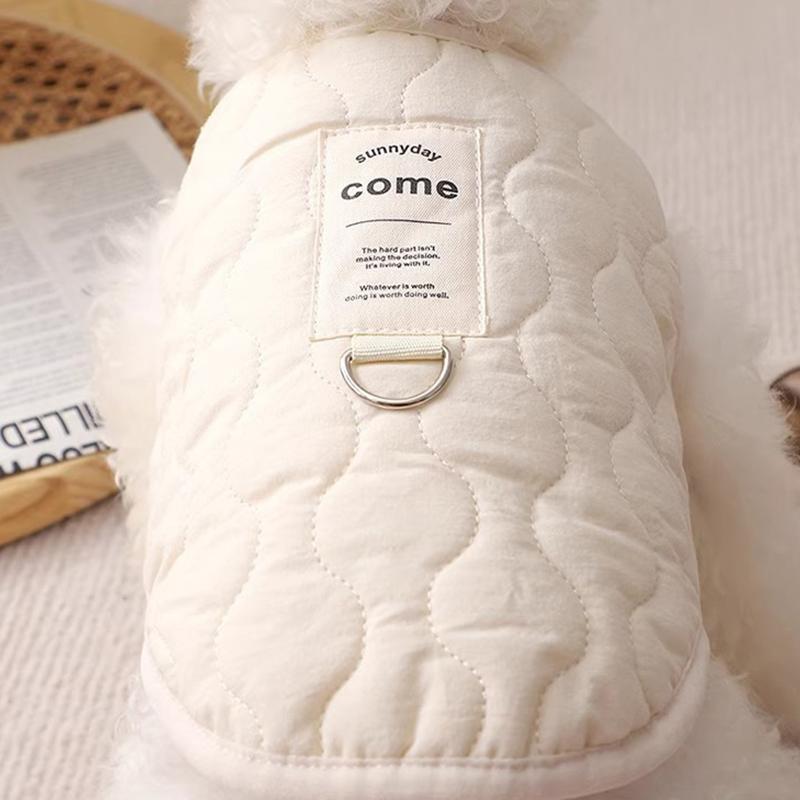 Cat Autumn Winter Vest Warm Thickened Small Medium Dog Clothes Outdoors Traction Buckle Vest Pet Clothes Pet Coat Pet Supplies
