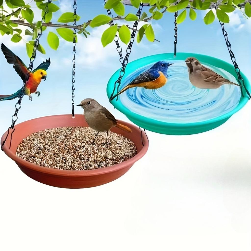 Dual-Purpose Outdoor Bird Feeder & Bird Bath, Hanging Water Dispenser for Garden & Courtyard, Ideal for Bird Watching & Feeding