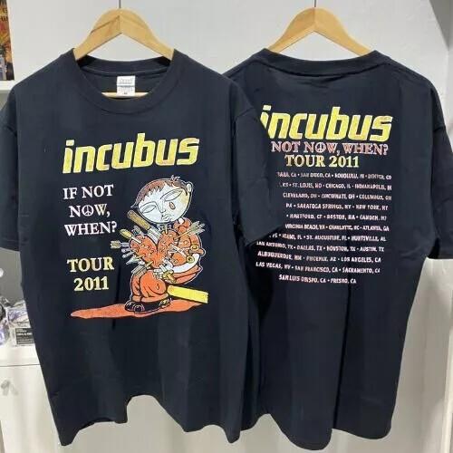 Incubus Shirt Incubus Tour 2011 Black 2 Side Tshirt Unisex S5XL Men Women Unisex T-Shirt XXL