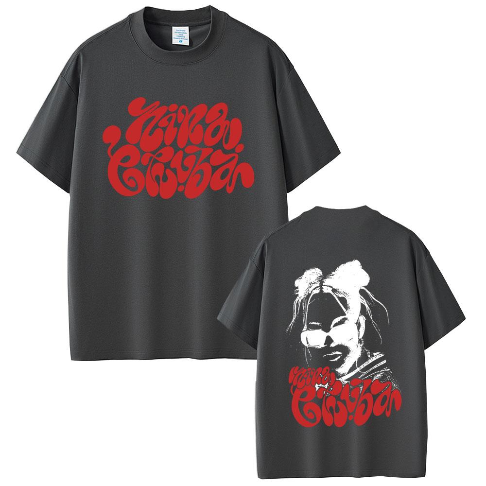 2025 Summer Rapper Nina Chuba Face Graphic Men Women Hip Hop Fashion Short Sleeve 100% Pure Cotton Printed Leisure T-shirt