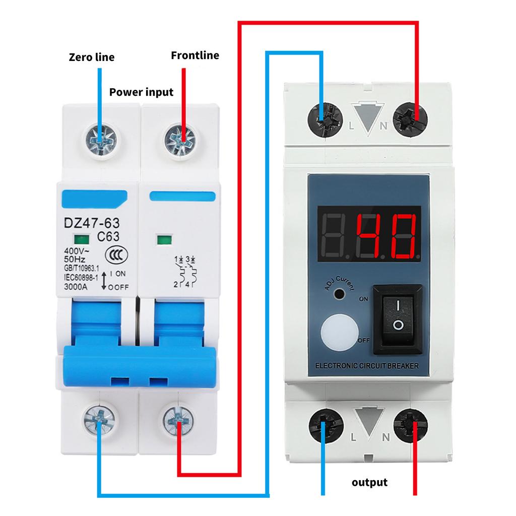 40A Adjustable Current Limiter Insulated Current Control Device Electrical Equipment Safety for Electrical Safety