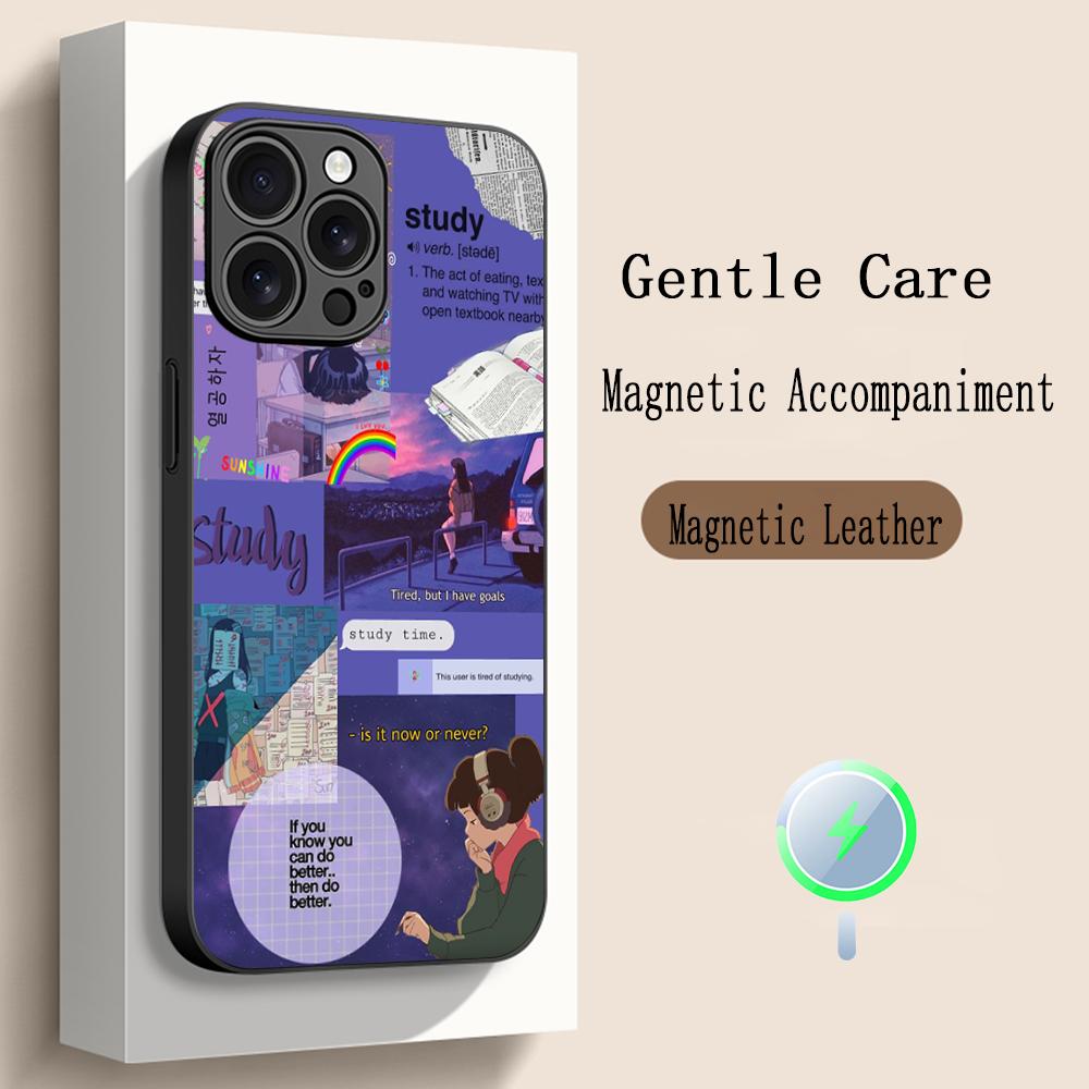 Good grades fashion ins pattern Phone Case For iPhone 17 16 15 14 13 12 Plus Pro Max High-end Luxury Magsafe Sheepskin