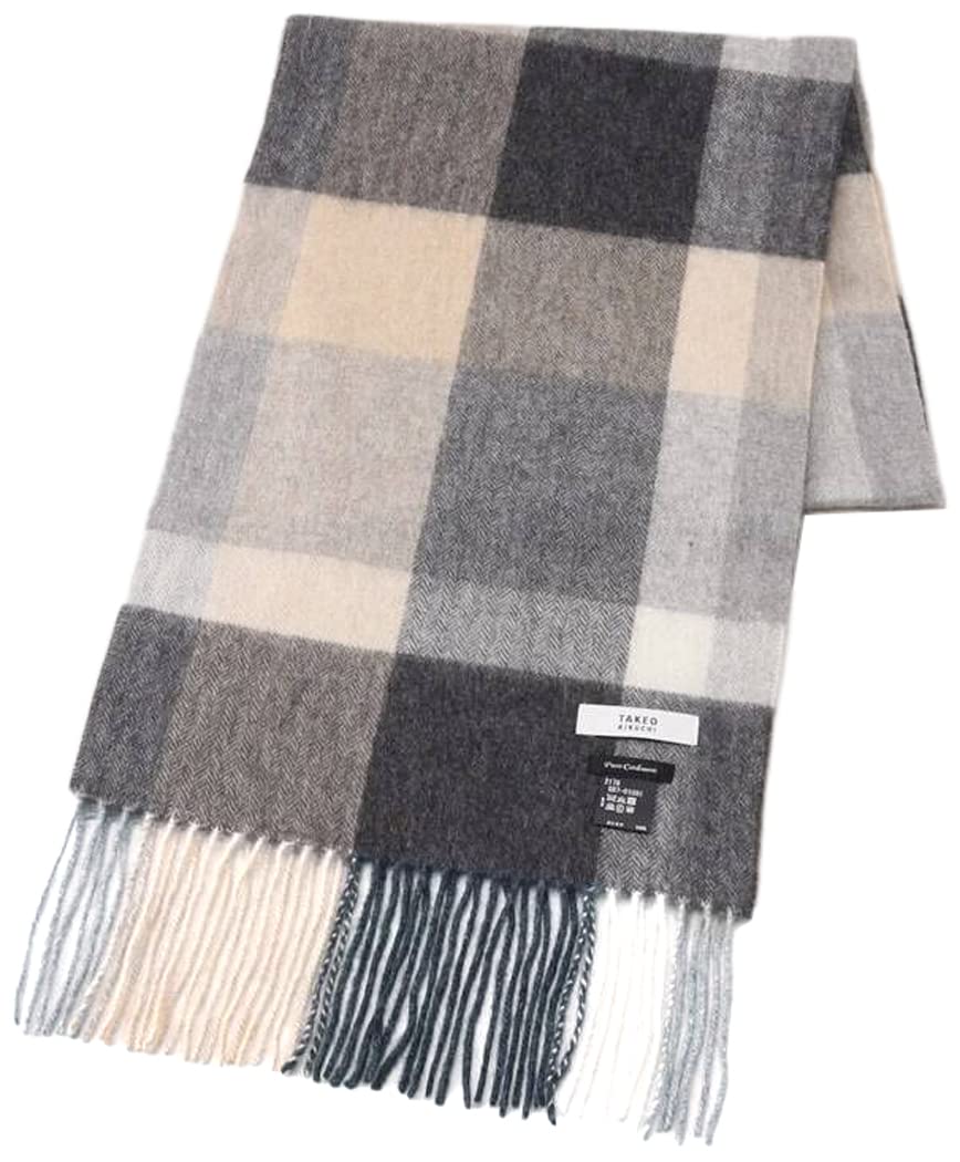 

Takeo Kikuchi Cashmere Check Cashmere Scarf G8701091 Gray 00 100% Men s (214) (FREE)