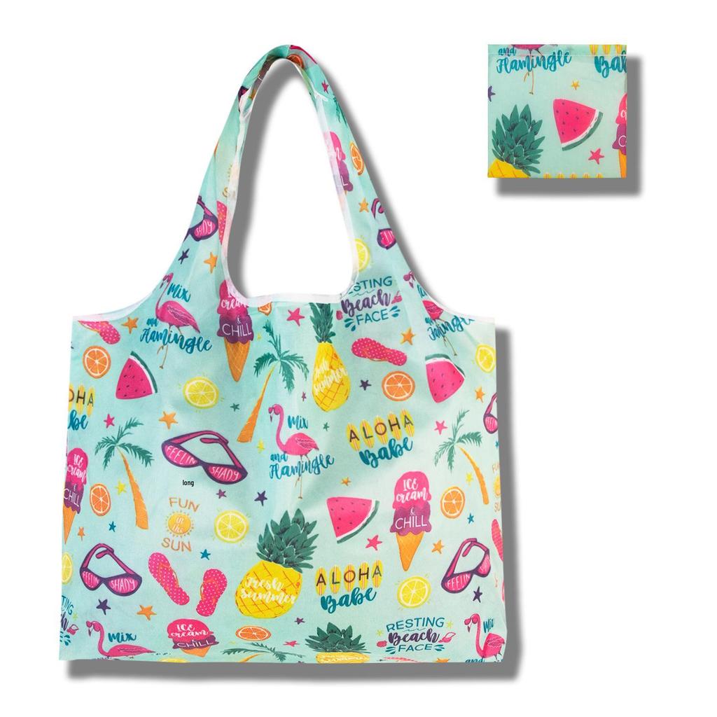 Eco-Friendly Large Capacity Foldable Tote Bag - Creative, Portable, Printed, and In Stock