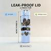 1PC Leopard Bow Heart Ribbon Print 750ml Color Plastic Sports Water Bottle Leakproof Flip Straw Lid Suitable for Sports Office Home Use