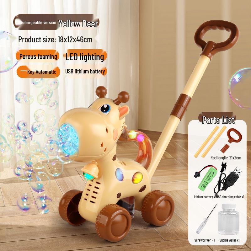 2025 Handheld Automatic Bubble Machine Toy for Kids – Outdoor Push Cart Bubble Blower