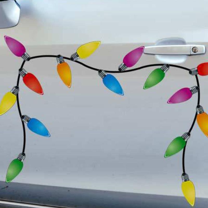 Christmas Light Bulb Line Stickers Magnetic Reflective XmasLights Bulb Sticker