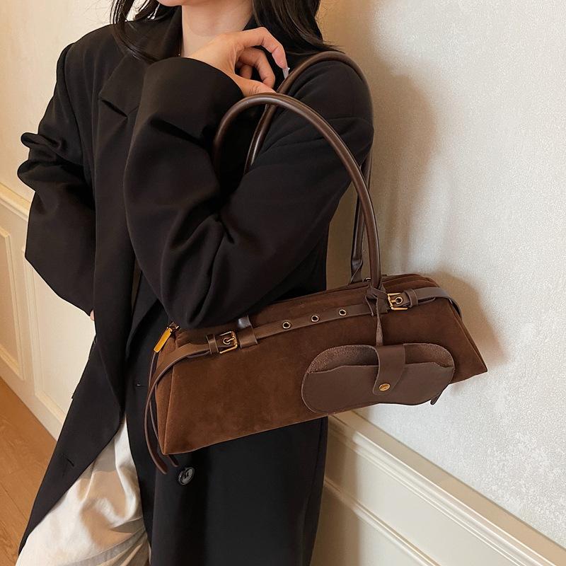 Bolso Baguette Retro Francés de Nicho, Bolso Versátil de Hombro Único para Otoño e Invierno, Bolso de Axila para Mujer