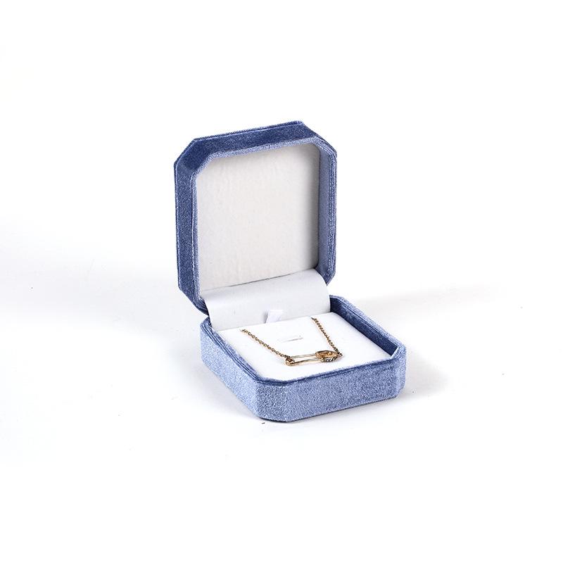 Elegante achteckige Schmuckschatulle aus Samt für Ringe, Armbänder, Halsketten und Anhänger