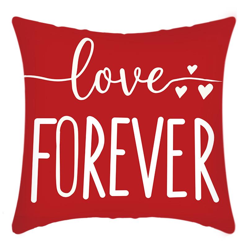 Linen Digital Printing Valentine's Day Cushion Cover Nordic Festival Home Sofa Office Cushion Love Cushion Cover