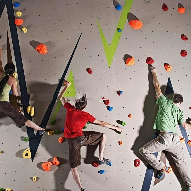Kit Parede de Escalada 20 com Apoios Coloridos para Mãos e Pés Material PE Durável Robusto Inclui Ferragens de Instalação para Interior