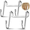 2pcs  Over Door Hooks Stainless Steel Door Hanger Hook S Shaped Hang Bag Towel Hook for Kitchen Bathroom Cabinet Cupboard Clothes