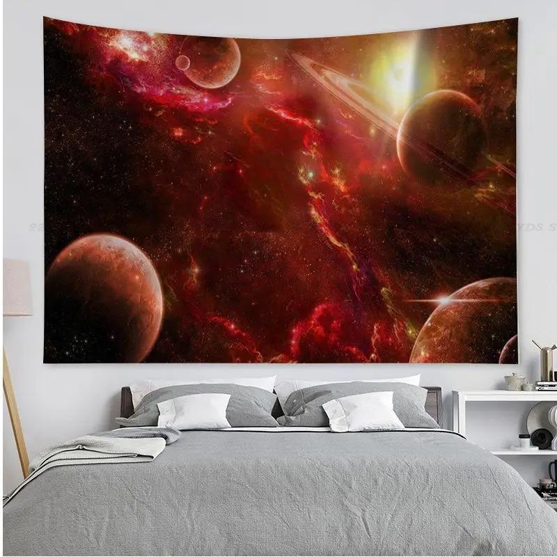 Office Living Room Tapestry Universe Planet Printed Tapestry Home Wall Decoration Tapestry