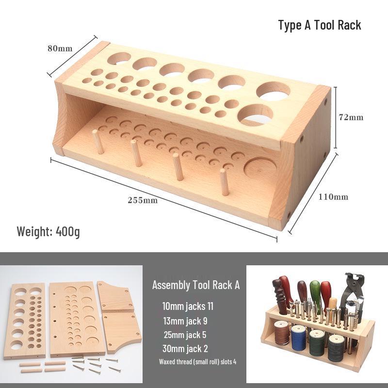 

Буковый многоотверстный держатель для инструментов и ящик для хранения швейных инструментов для кожи