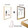 Customized DIY Frame Kit Gold Black Metal Aluminum Outer Frame and Wooden Inner Frame for Canvas Painting Gallery Home Decor