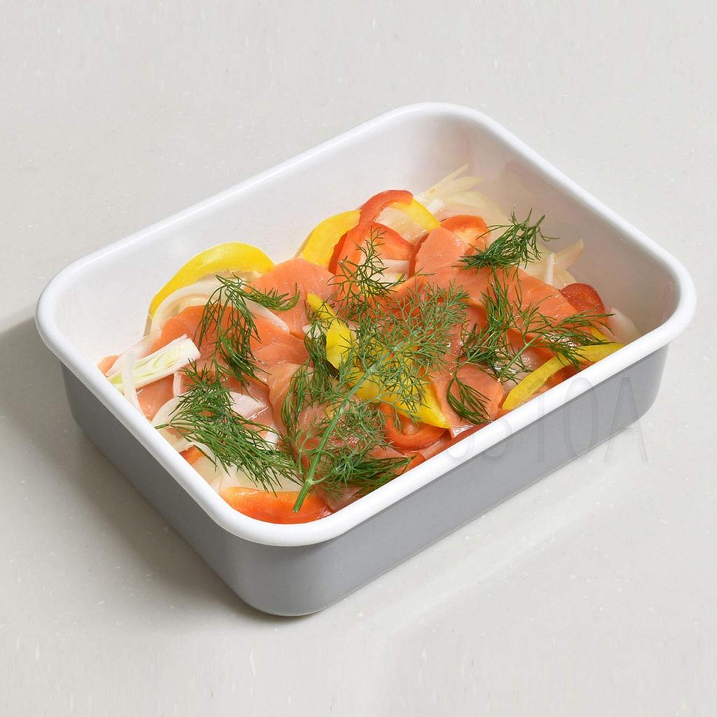 Fuji Horo Shallow Square Container M Light Gray Freezer Safe Resistance Temperature Body Oven Safe Cotton LG 0.74L (Cold -20°C) CTN-M