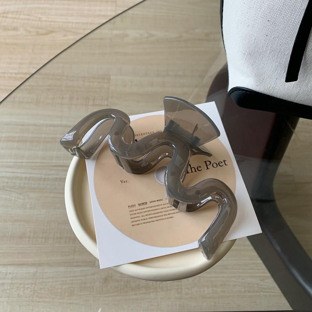 Wellenförmige Haarspange Damen Groß Krabbe Bad Pferdeschwanz Plastik Haarspange Koreanisch Gelee Haarnadel Haarspangen Mädchen Haarschmuck