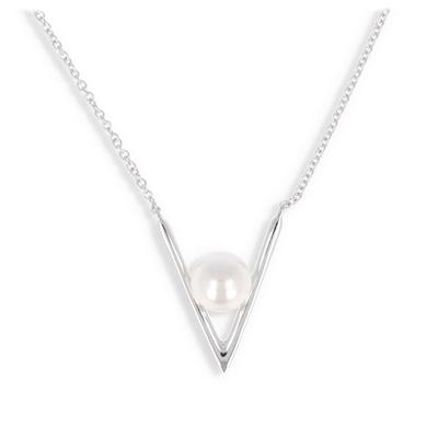 [Q4601] - Silver Necklace 'Perla' Silver-white (rhodium-plated) - 17x14 Mm