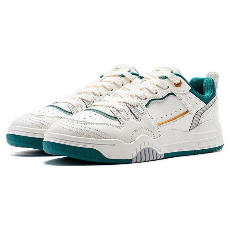 Li Ning Jiangyue Slip Resistant, Abrasion Resistant, Lightweight Low top Skateboard Shoes Women's White Green AGCT294-2