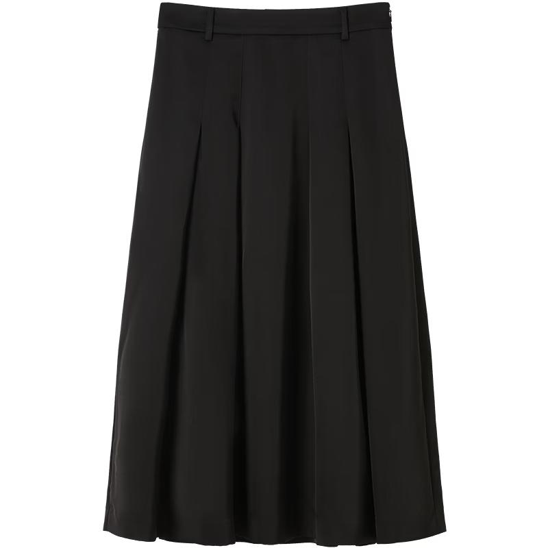 JUZUI Simple Commuter Triacetate A-Line Skirt XL