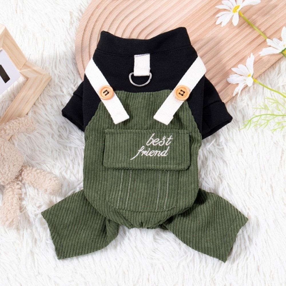 

Pet Work Wear Jacket Four Legged Dog Overalls Soft Windproof Dog Jumpsuit Comfortable Thickened Cat Warm Coat Walk S зелений