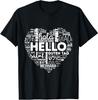Hello In Different Languages Multilingualism Heart T-Shirt