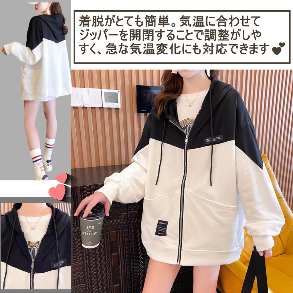 One Oversized Korean Drop Size XL One's Women's Hoodie, Lightweight, Zip-Up, Style, Shoulder, Spring, (White)