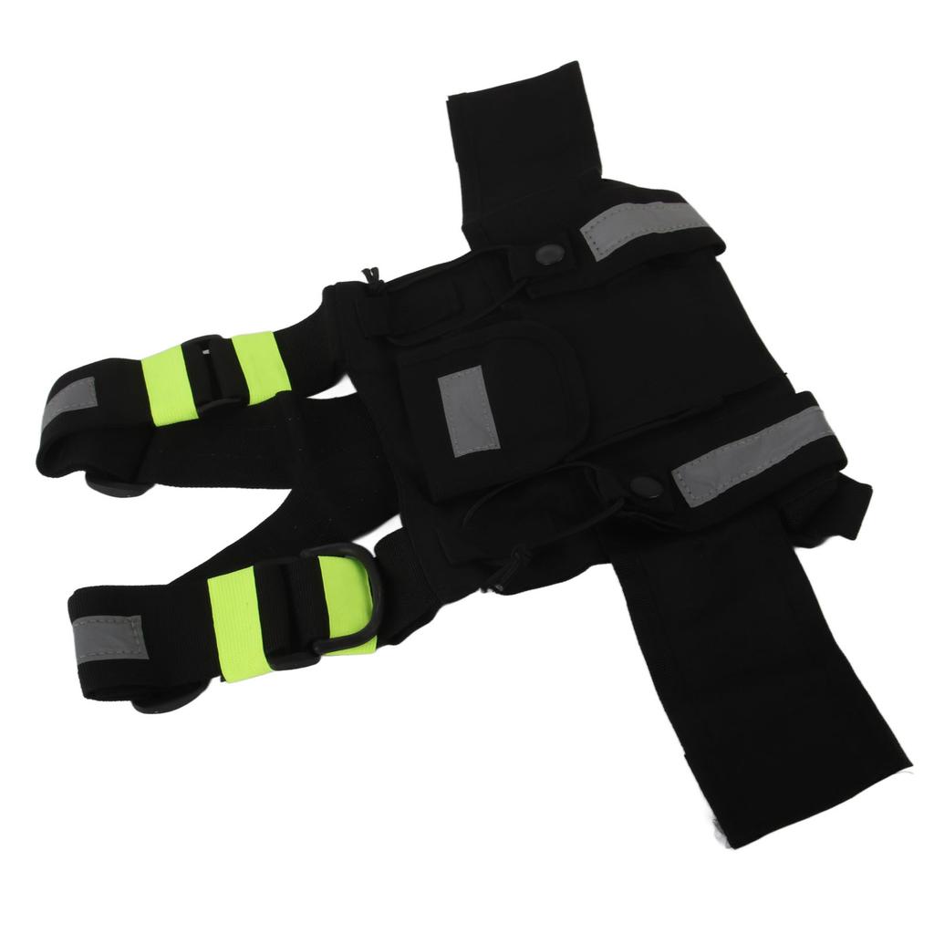 Walkie Talkie Chest Bag Green Fluorescent Strip Adjustable Chest Harness Universal for 2 Way Radio