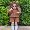 55cm Braune Locken Reborn Mädchenpuppe - DIY Frisur & Verkleidungsspielzeug