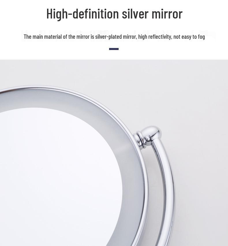 Wall-Mounted LED Touch Makeup Mirror with Recessed Wiring, Telescopic Fold, for Hotel Bathrooms