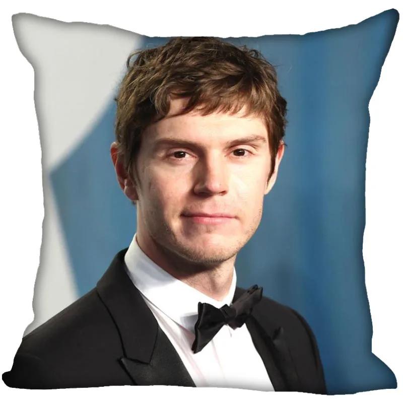 Hot Evan Peters Star Pillow Case For Home Decorative Pillows Cover Invisible Zippered Throw PillowCases 45X45cm