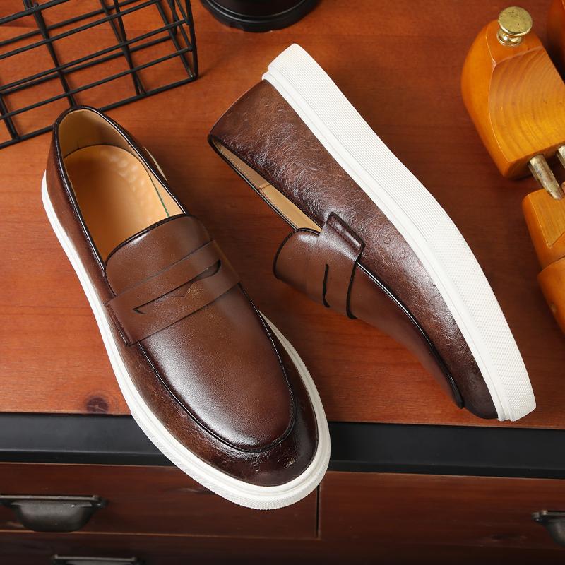 New High Quality Men's Slip On Penny Loafter Leisure Leather Shoes Male Comfortable Sneakers Tenis Masculino Zapatos Hombre