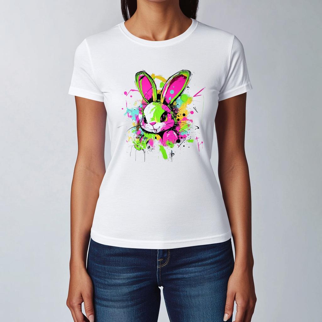 Lässiges, bedrucktes T-Shirt mit Rundhalsausschnitt und kurzen Ärmeln für Damen