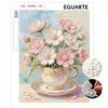 DIY Pearl Painting Canvas Floral Design Shiny 3D Bead Art Kit Creative Leisure Craft for Living Room Wall Decor