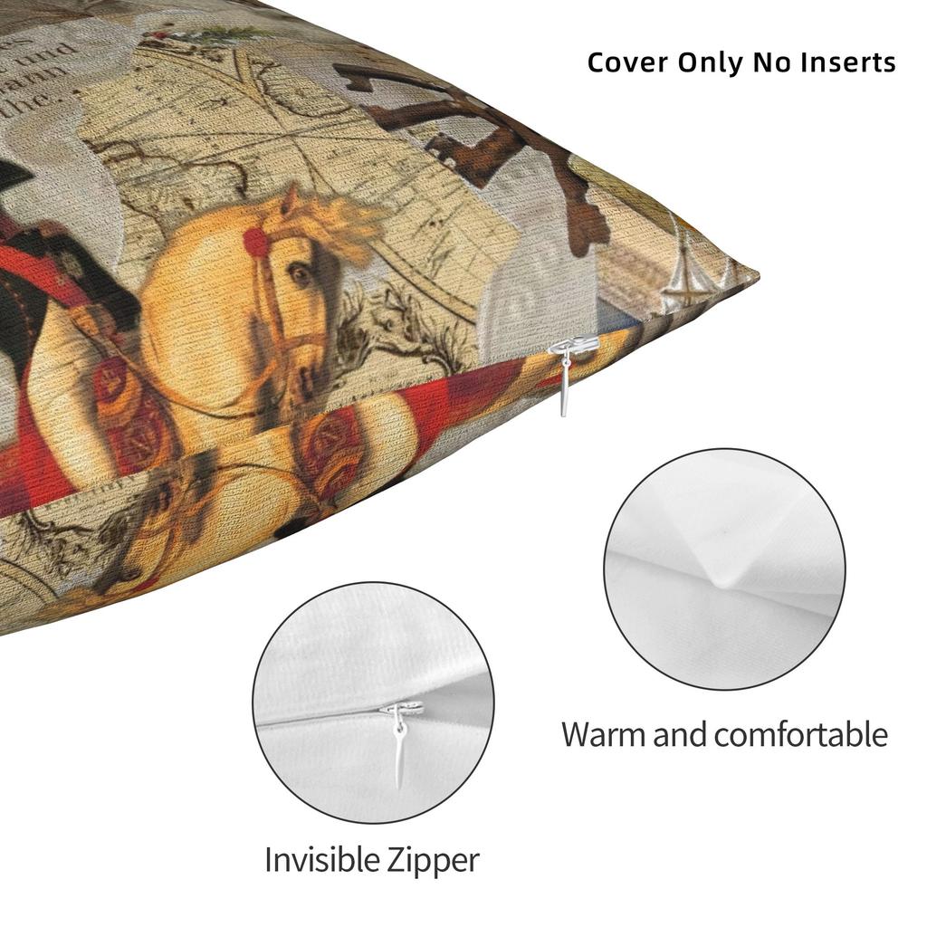 Napoleon Bonaparte Crossing the Alps Pillowcase Printed Polyester Cushion Cover Decor Art Throw Pillow Case Cover Seat Zipper