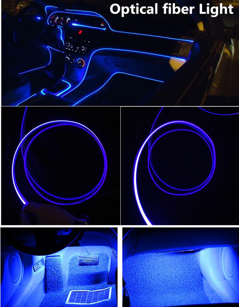 9 in 1 RGB LED Optical Strip Light Bluetooth App Control 12V Car Styling