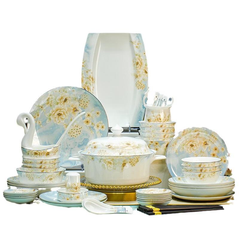 Handun European Bone China Dinnerware Set - Begonia Series