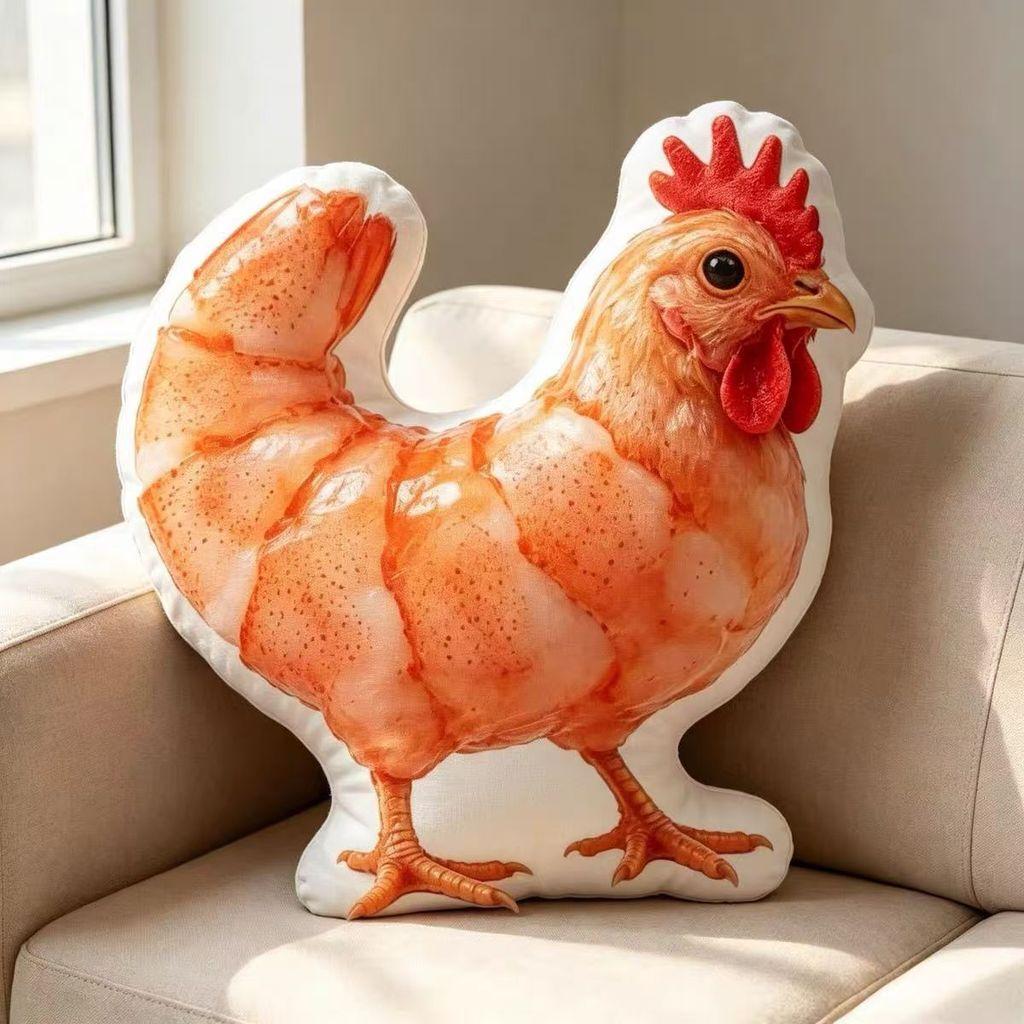 Kat Hond Kop Kip Pluche Speelgoed 3D Pop Leuke Kip Knuffeldier Voor Kinderen En Meisjes