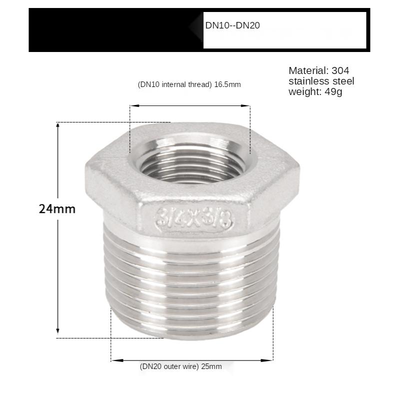1/8 "1/4" 3/8 "1/2" 3/4 "1" 1-1/4 "NPT Männlich Zu Weiblich Gewinde 304 Edelstahl Reduzierbuchse Reduziert Rohr Fitting Anschluss