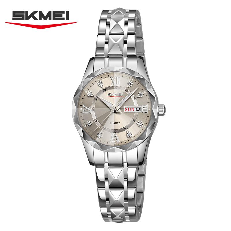 SKMEI New Man Waterproof Fashion Luxury Dial Exquisite Quartz Stainless Steel Watch for Women 9369