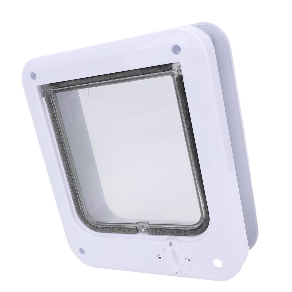 Pet Flap Door Multifunctional Minimalist Design 4 Way Control Cat Dog Swing Pet Door for Fence Window M(195x222mm