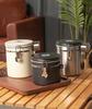 304 Stainless Steel Coffee Bean Storage Canister Vacuum One-Way Exhaust Valve Sealed Jar Snap-Latch Tea Airtight Container 1-2L
