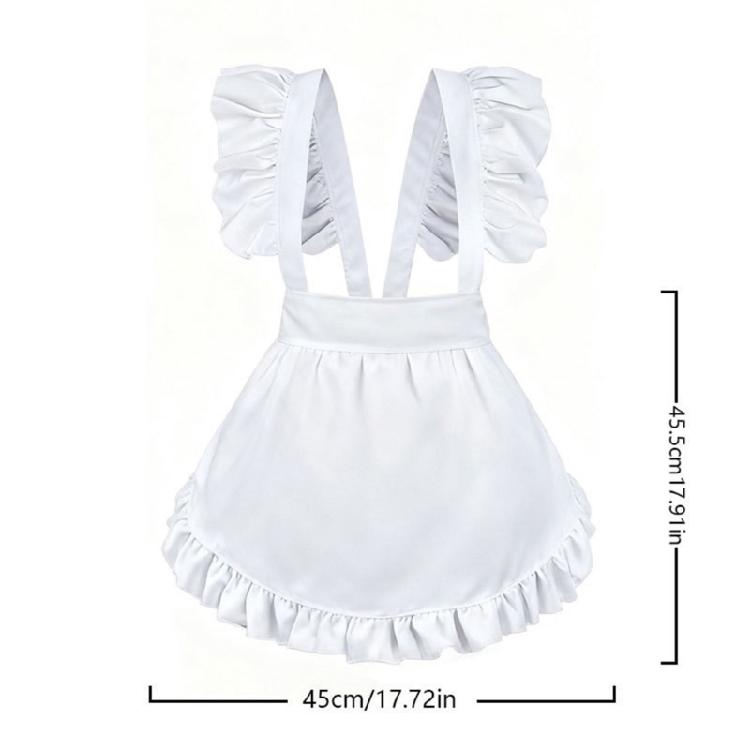 Tablier de Cosplay Élégant à Bordure en Dentelle Pour Costume de Servante Fête Tissu Polyester Léger Confortable Utilisation Quotidienne