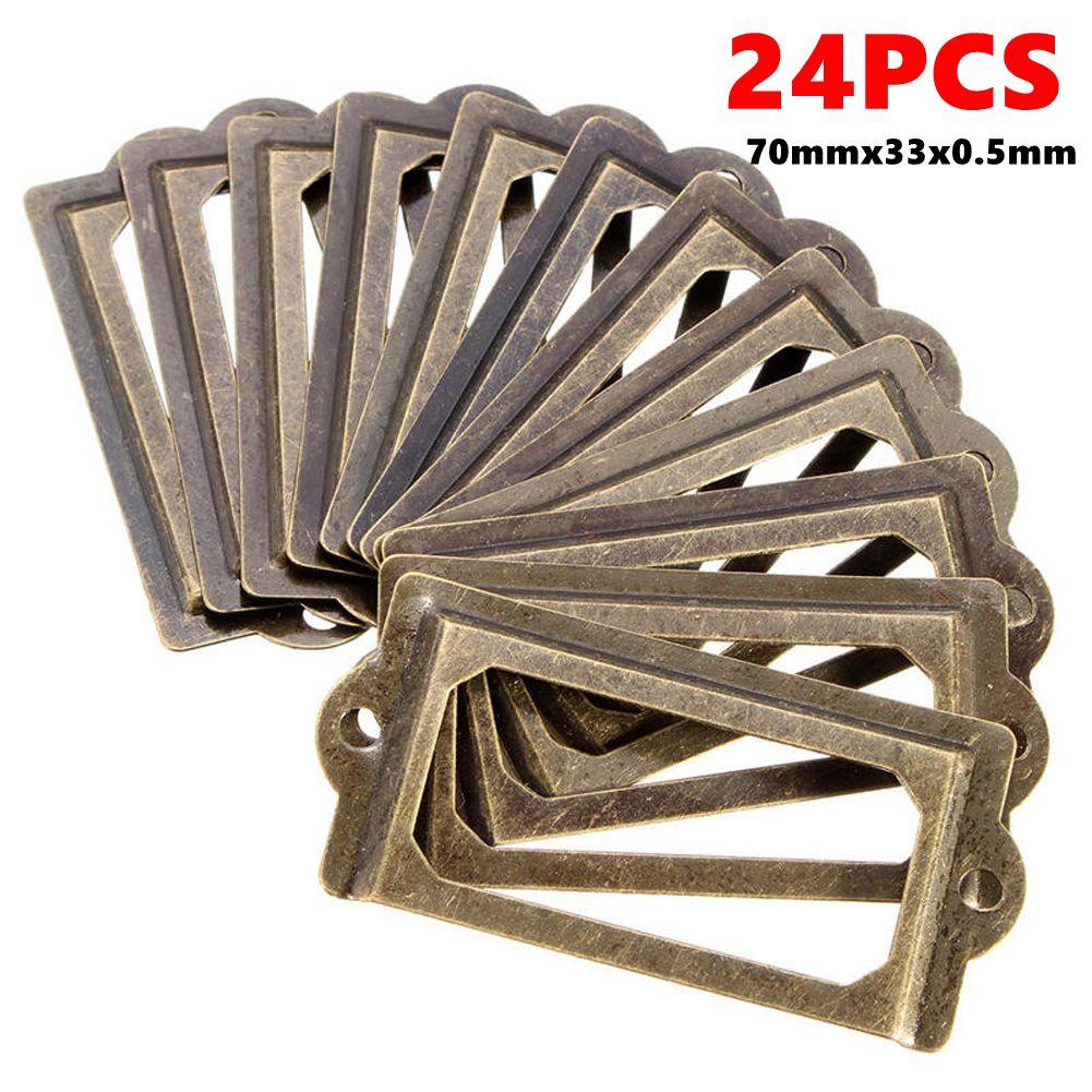 36-12X Metal Label Pull Frame Antique Brass Brass Label Holders Portable Multi-function Durable Convenient for Furniture Cabinet