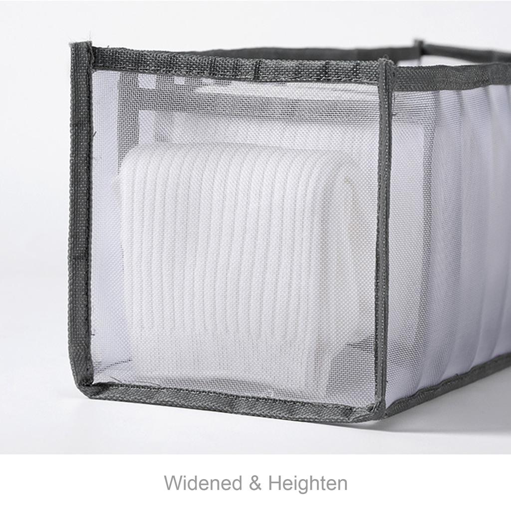 Foldable Underwear Storing Box Home Use Storage Drawer Divider Mesh Grid Organizer for