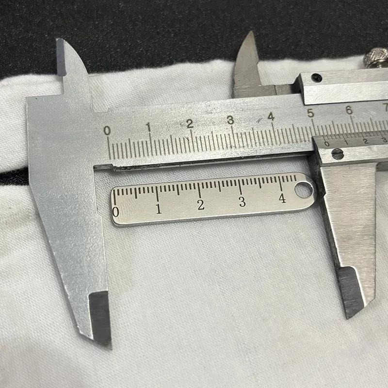 2pcs Stainless steel anti lost card keychain metal ruler