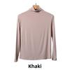 Korean Half-High Collar Slim Fit Modal T-Shirt - Long-Sleeve Solid Color Top