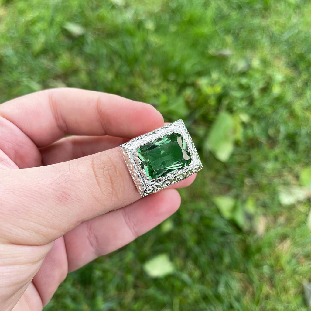 Zultanite Stone Men's Ring – Turkish Handmade 925 Sterling Silver Color Changing Stone Ring, Unique Men's Jewelry Piece Perfect Gift for Him